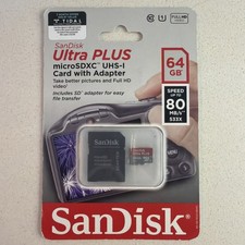 SanDisk Ultra Plus 64GB Class 10 MicroSDXC Memory Card - SDSDQUA-064G-A11A
