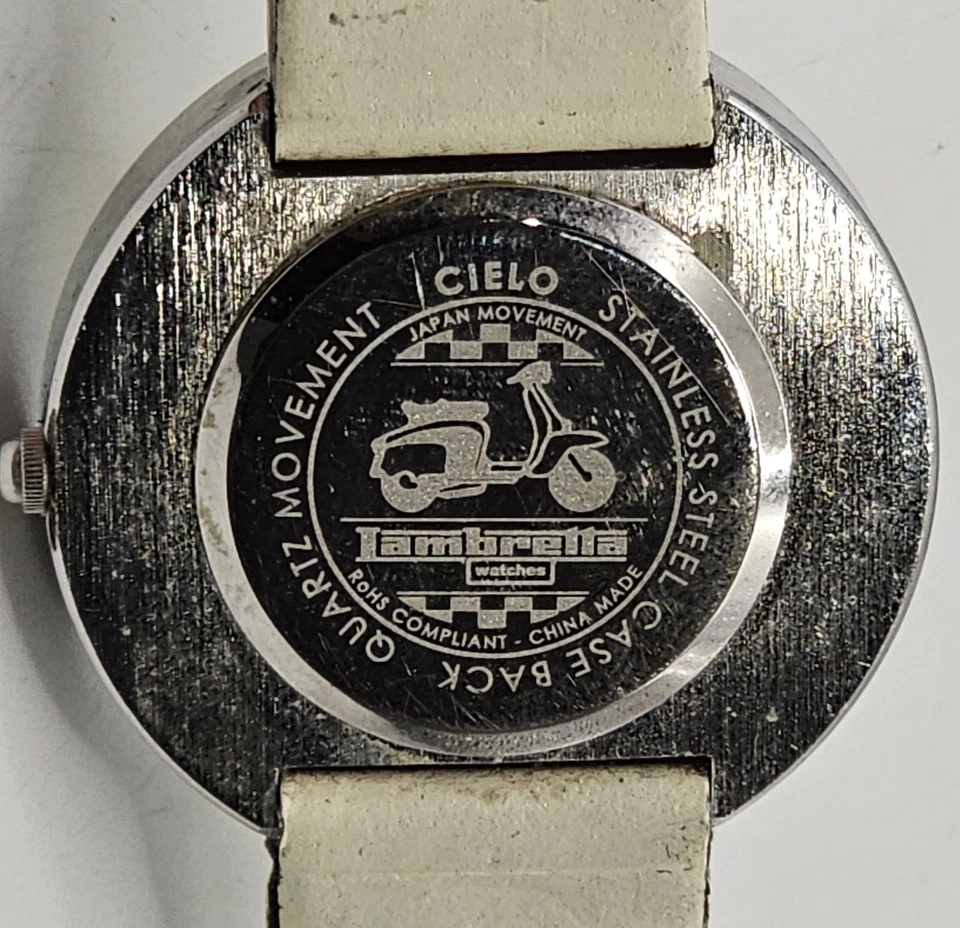 Lambretta Cielo Scooter Watch Beige Leather Strap Japan Movt Stainless Steel - Image 2 of 3