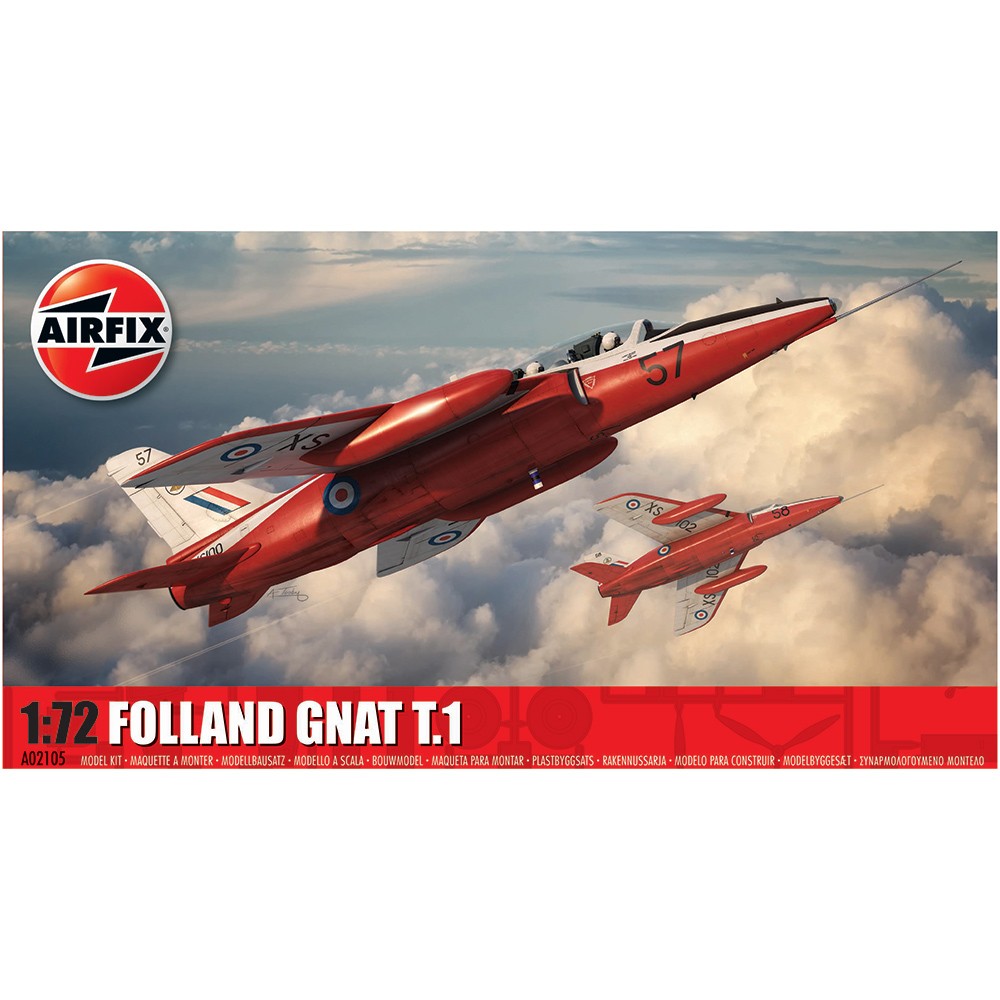 Airfix 1/72 Folland Gnat T.1 Military Trainer Aircraft Model Kit A02105