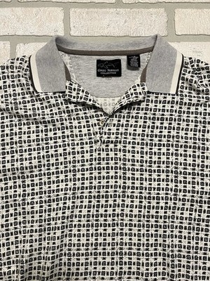 Greg Norman Collection Men s Large White All-Over Print Golf Polo Shirt