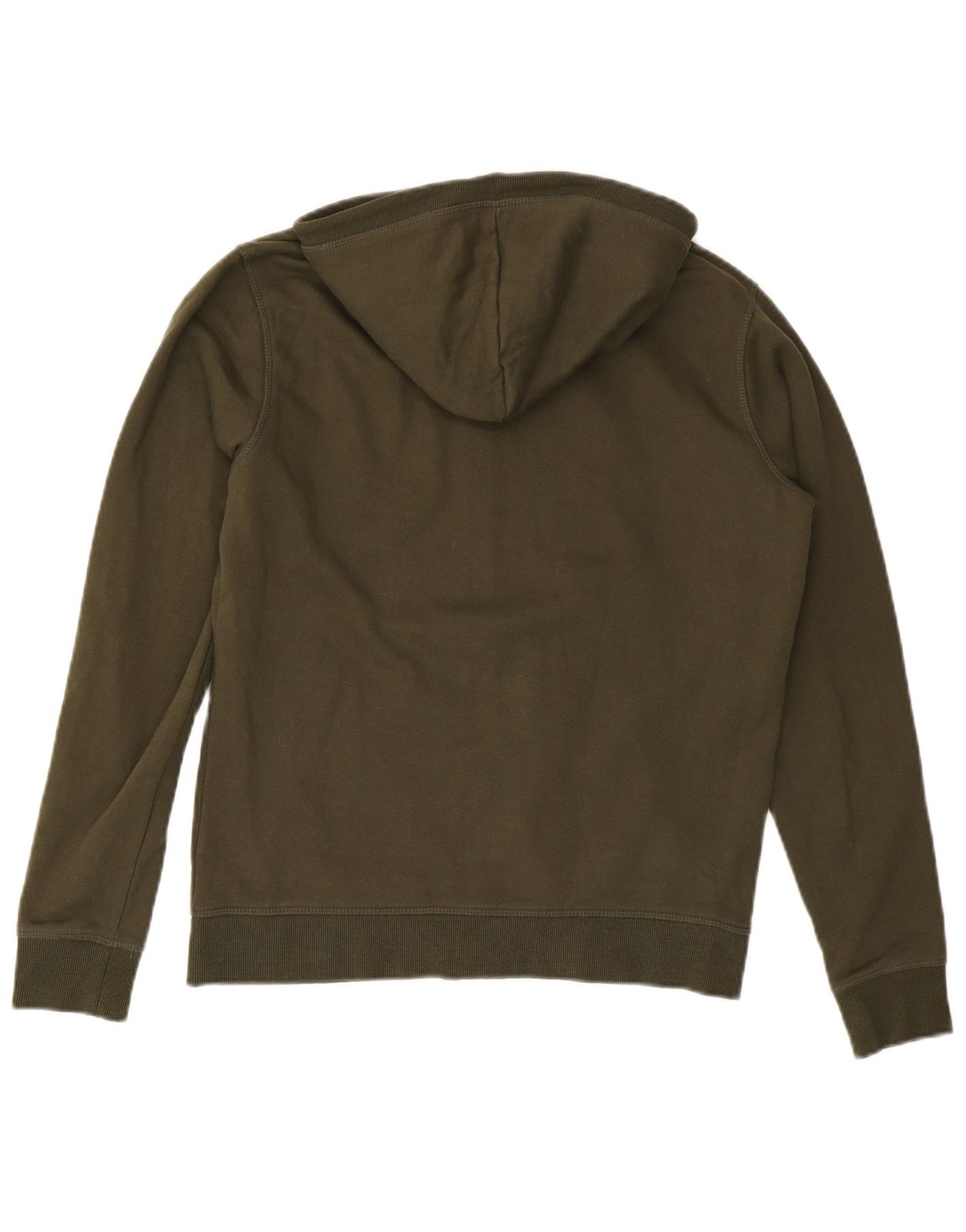 PENGUIN Mens Zip Hoodie Sweater Small Khaki Cotton BK21 image 2