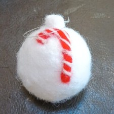 Needle Felted Candy Cane Ornament Handmade By Michelle Andrews Folk Art