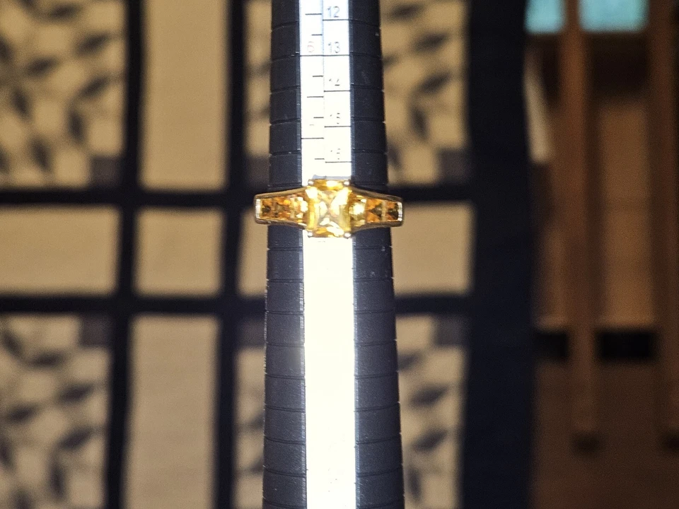 Anel de opala de fogo de ouro amarelo 14K  - Imagem 2 de 4