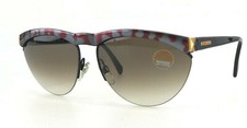 Vintage Luxottica Sunglasses mod. 1433 Grey Red Brow Shades 80s 90s NOS Designer