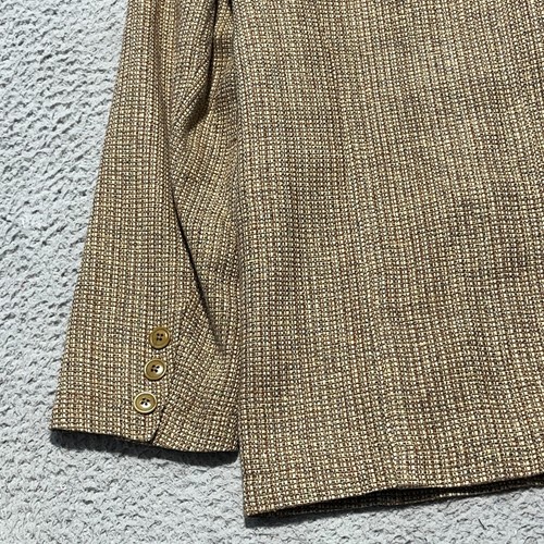 Territory Ahead Blazer Men 42R Gold Brown Silk Sport Coat Lined 3 Button Vintage - Picture 15 of 15