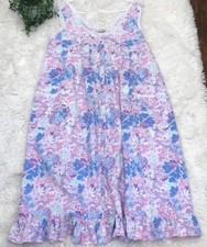 Vintage Elise Stevens Womens Nightgown Pink Blue Purple Floral Cottagecore