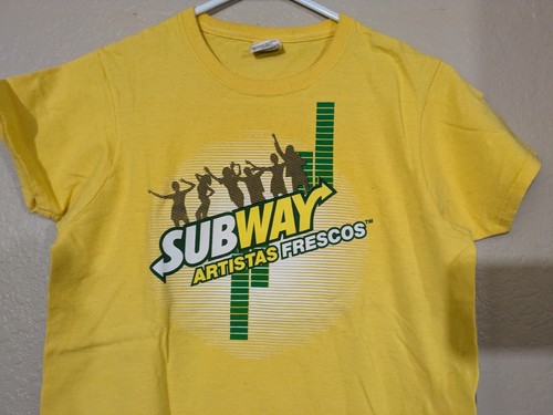 Vintage Subway Sandwich Artistas Spanish Promo T Shirt Women's Size Small - Picture 2 of 4