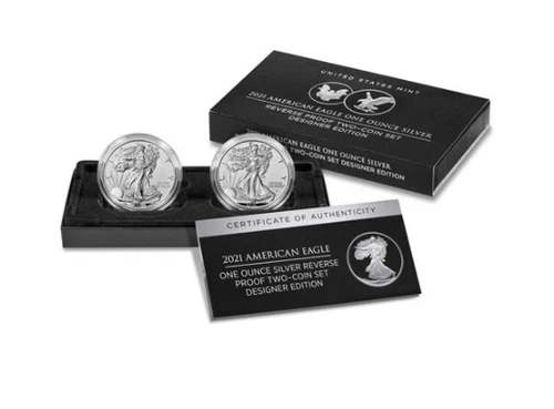 American Eagle 2021 One Ounce Silver Reverse Proof Two-Coin