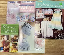 Booties By The Dozen Crochet Instruction Patterns Newborn Baby 0-3 mths 3 More