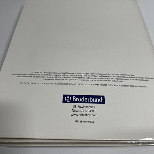 Broderbund Print Shop Deluxe V10 CD Holder Install Program CDs User Manual - Picture 3 of 9