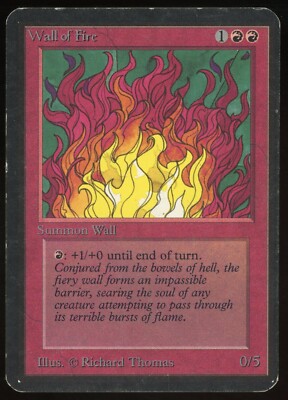 1993 MTG Magic the Gathering Card Alpha Wall of Fire Raw MP Gaming Card TCG