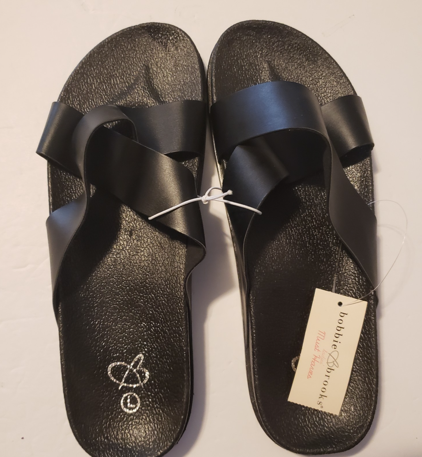APL Bobbie Brooks sandali donna must have slip on incrociati cinturino nero L (9 10)
