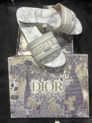 Christian Dior Paris DWAY Embroidered Slides US 9 / EU 40