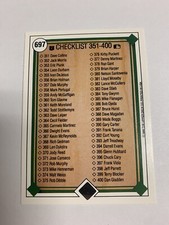 1989 Upper Deck Baseball Checklist #697 351-400