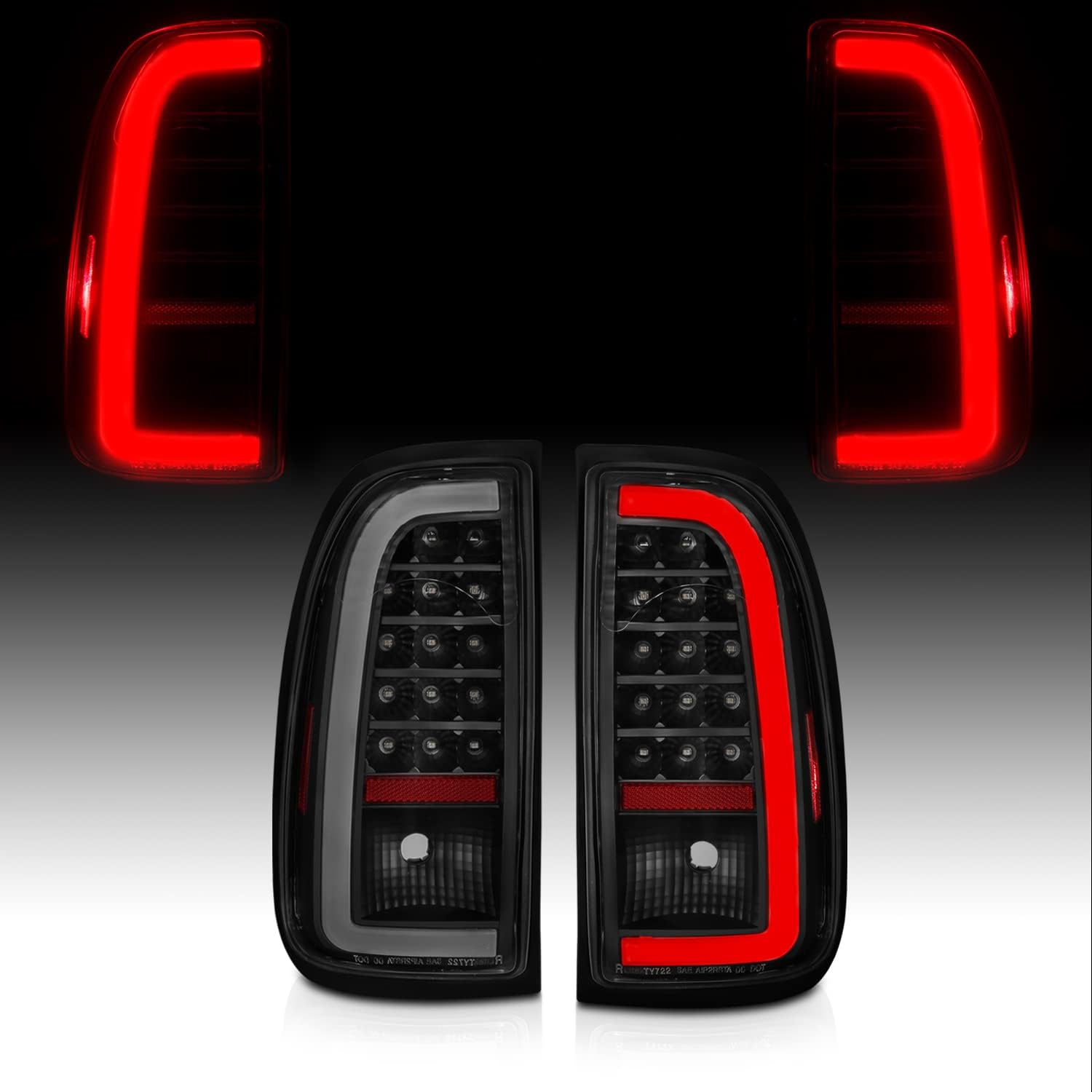 for 2000-2006 Toyota Tundra Standard | Access Cab C-Type LED Tube Smoke Black Br