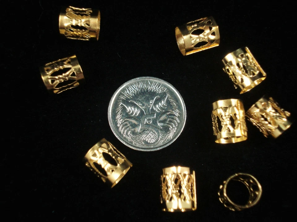 Dreadlock Clips 250pc Gold Bulk Buy Cuff Bead Hair Dread Braid Tube  - image 2 of 2