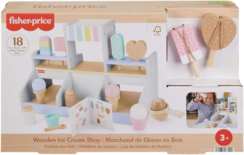 Fisher-Price Preschool Toy Wooden Ice Cream Shop Playset, 18 Wood Pieces for ... - Picture 6 of 12