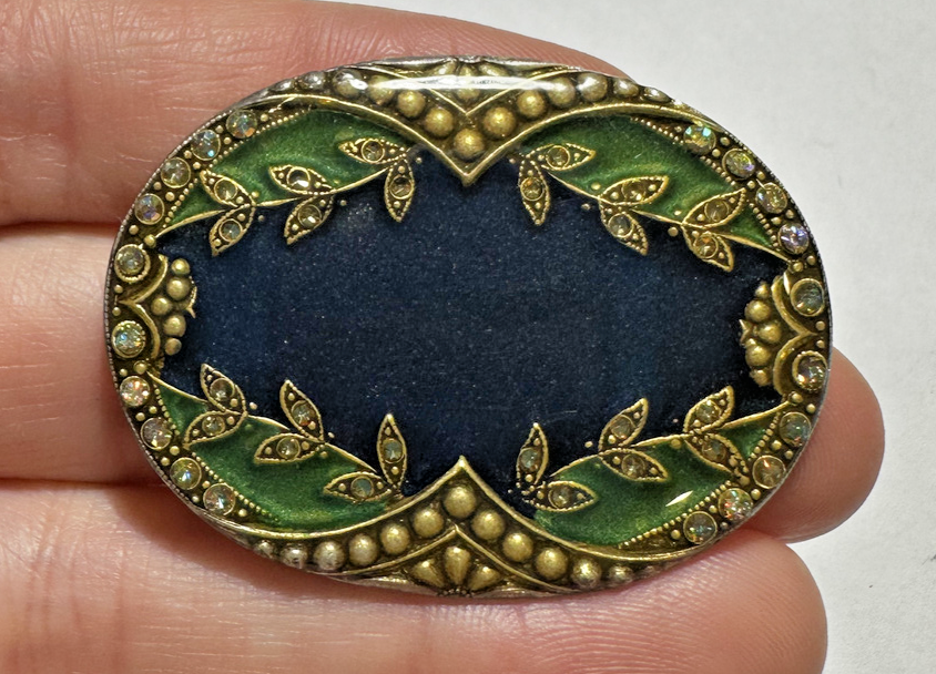 Catherine Popesco France Art Deco Navy Blue Green AB