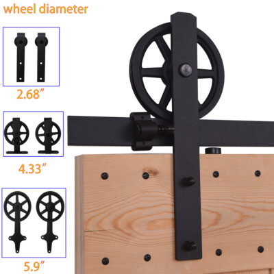Sliding Barn Door Hardware Rail Kit 4/5/6/8/10FT for Single/Double Wood Doors