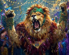 8x10 Matte Print Baby Koala in Mardi Gras Crown with Confetti8x10 Matte Print Li