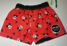 DISNEY BABY SWIMWEAR SWIMTRUNK RED BLACK MICKEY MOUSE UPF 50 NEW SWIM TRUNKS