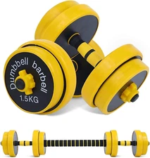 44LB Adjustable Dumbbell Barbell Set Pair Home Gym Fitness Weight Training