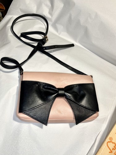 kate spade pink purse black bow