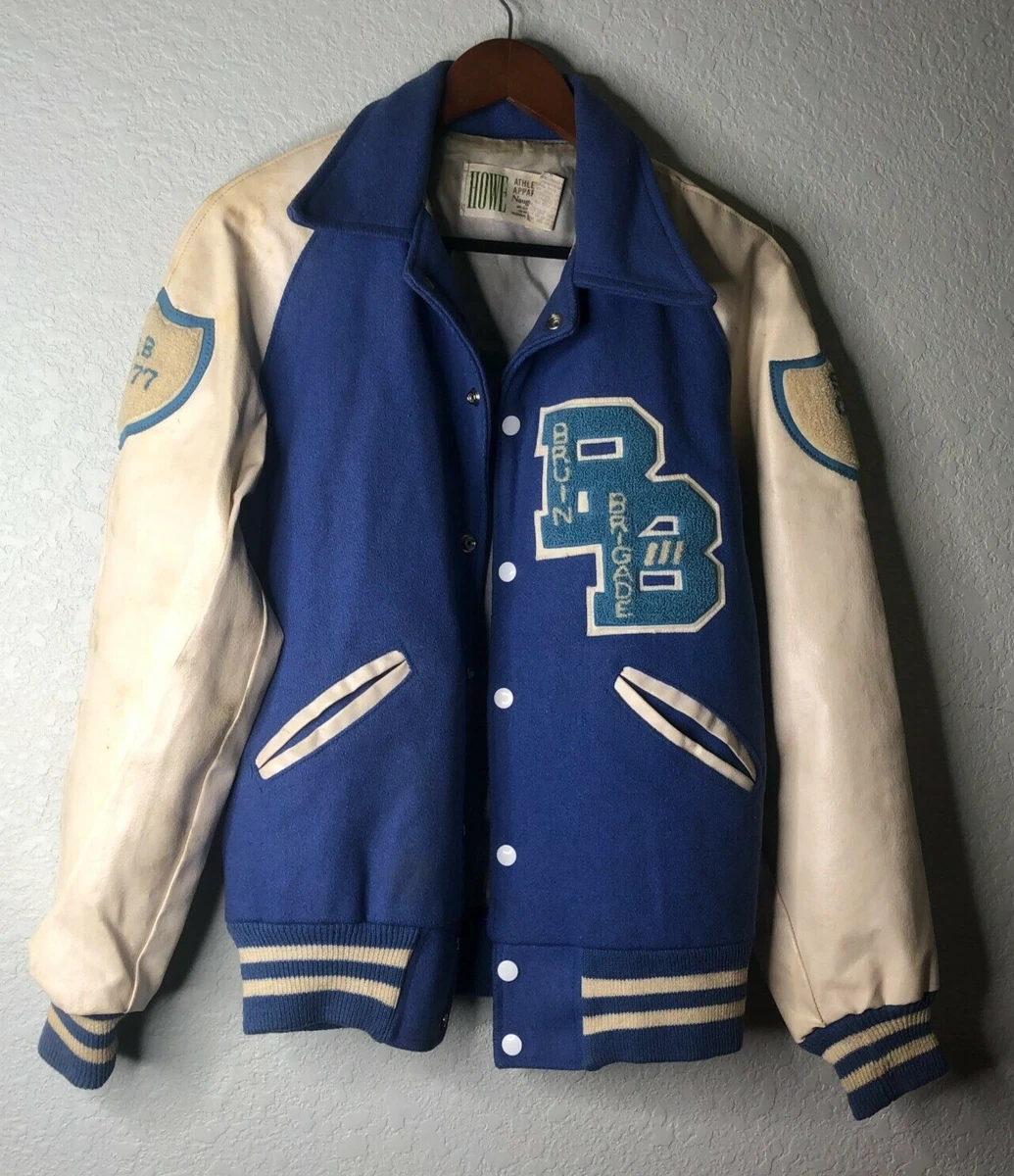 Sports Letterman Jacket in Dark Green and Athletic Gold