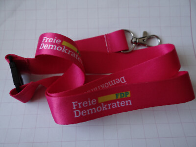 Schlüsselband ''Freie Demokraten'' FDP - Freie Demokratische Partei, rot