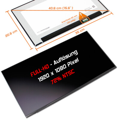 15,6'' LED Display matt passend für Innolux N156HCA-E5B CMN1512 IPS Full-HD