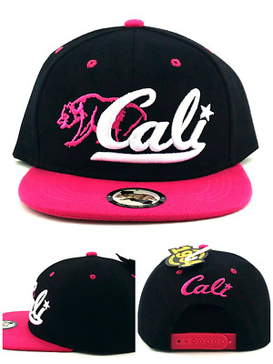 Wynn New 1954 California Republic Cali Youth Black Pink Era Snapback Hat Cap