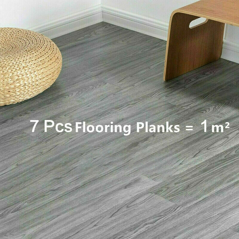 7/28PCS Floor Planks Tiles Grey Oak Self Adhesive Wood Effect Vinyl