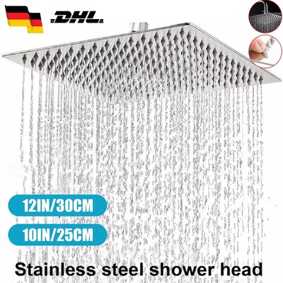 8/10/12 Inch Rainfall Shower Heads Stainless Steel Square Showerhead Ultra Thin