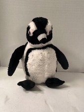 Wild Republic Penguin Plush Black White 11  Stuffed Animal Pink Around Eyes