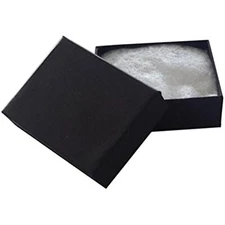 JPI DISPLAY #11 Matte Cotton Filled Paper Jewelry Boxes, Black, 100 Count