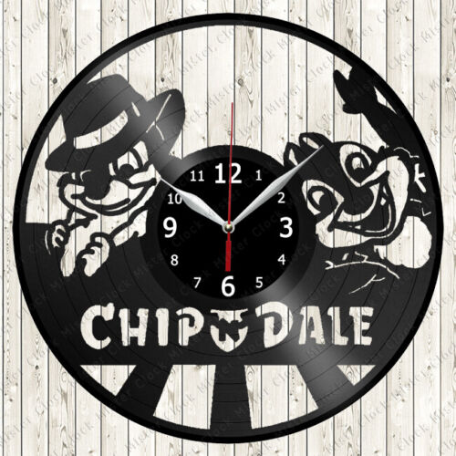 Chip'n'Dale Vinyl Record Wall Clock Decor Handmade 549 - Afbeelding 1 van 12