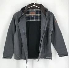 Rugged Elements Mens Jacket XL Gray Full Zip Wind Water Resistant Hooded Lined