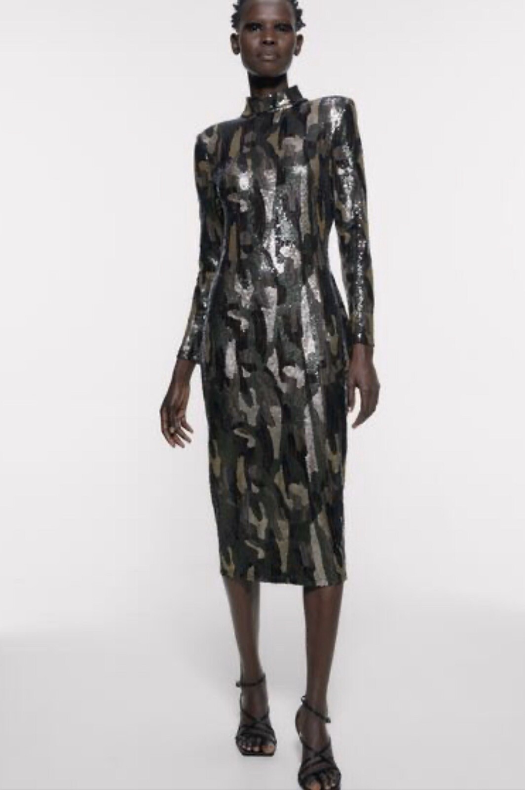 NWT Zara Animal Print Sequin Dress Size Small