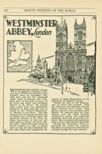 Westminster Abbey London Vintage 1933 Art Deco Travel Print Illustration Old