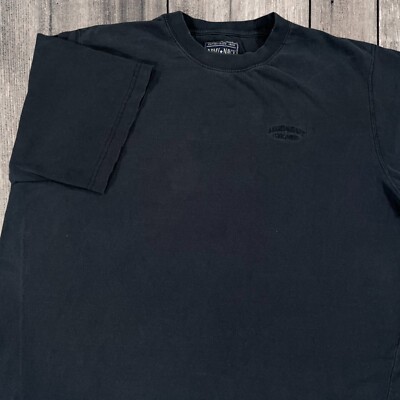 Vintage Army Navy T Shirt XL Black Distressed Embroidered Spell