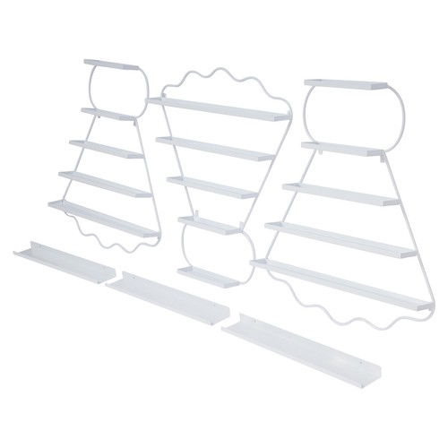 6 PCS Wall Mounted Nail Polish Rack Shelves Nail Polish Display Rack Stand White - Picture 3 of 16