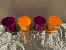 New Set/4 Tupperware Stackable Mugs for your coffee/tea 350ml each Radish/Mango