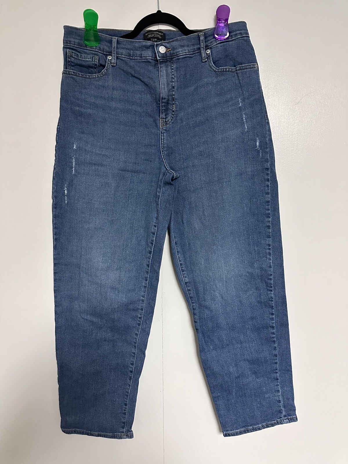 Banana Republic High Rise Straight Leg Blue Denim Jeans Women's Size 32 / 14