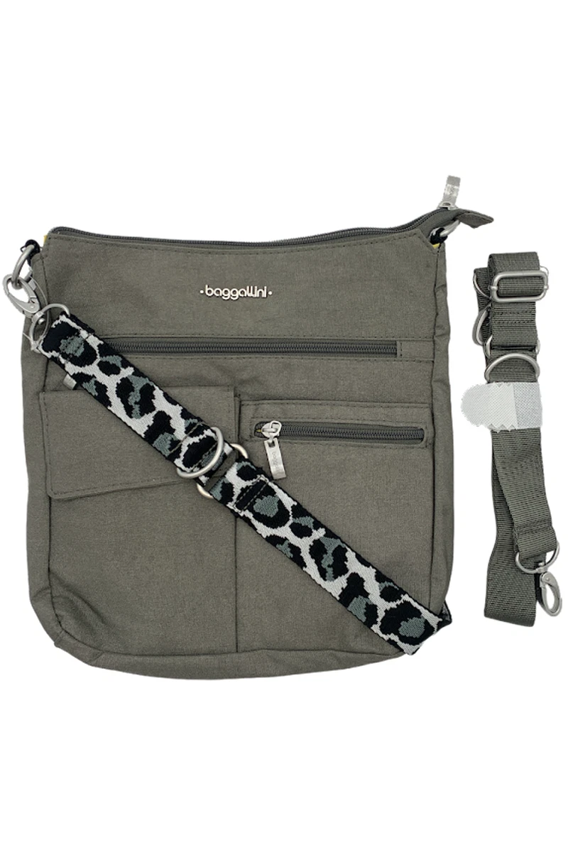 Baggallini Town Square Crossbody w Extra Fashion Strap Sterling