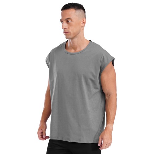Herren Freizeit Ärmellos Rundhals T-Shirt Einfarbig Weste Muskel Tank Tops - Bild 68 von 85