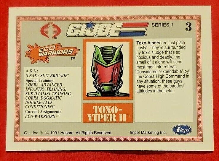 1991 Impel GI Joe Series 1 Trading Cards - Pick a Card # 1 to 100