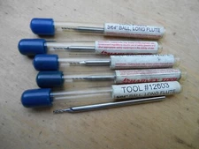 3/64” Harvey Tool  12603 Carbide End Mill, Long  FLUTE BN 3 Flute, Lot Of 5
