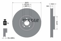Textar 2X Bremsscheiben Vorne BelüFtet Beschichtet FüR Mercedes GLE V167 W167