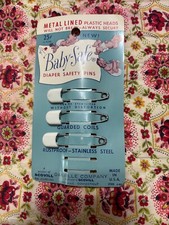 vintage white diaper safety pins