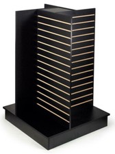 4 Way Slatwall Gondola With Aluminium Inserts Display Area - 2.88m²-Black